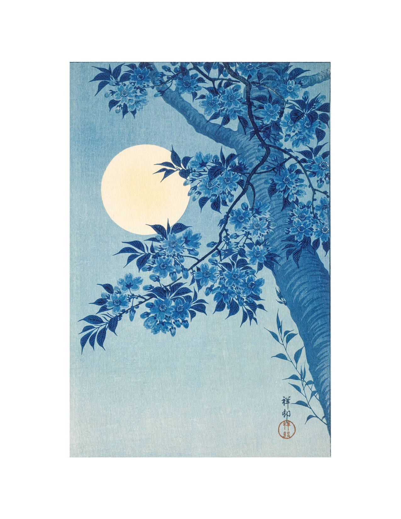 Blossoming Cherry on a Moonlit Night