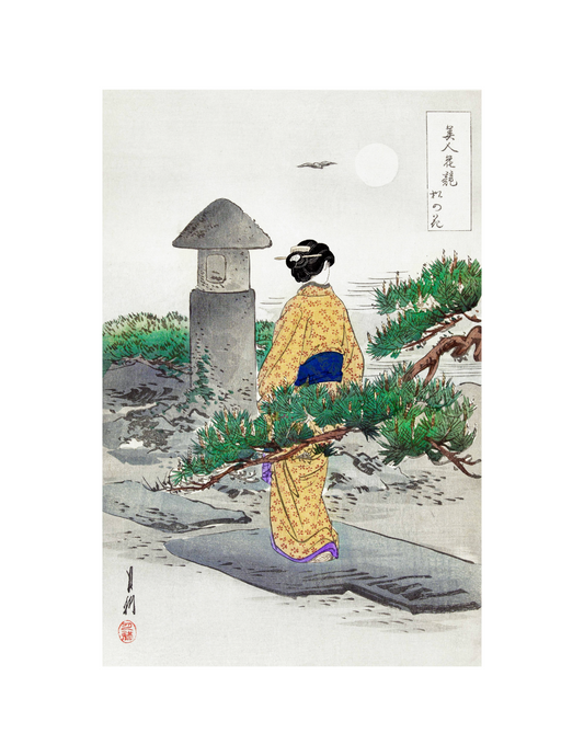 Full Moon and Pine Tree